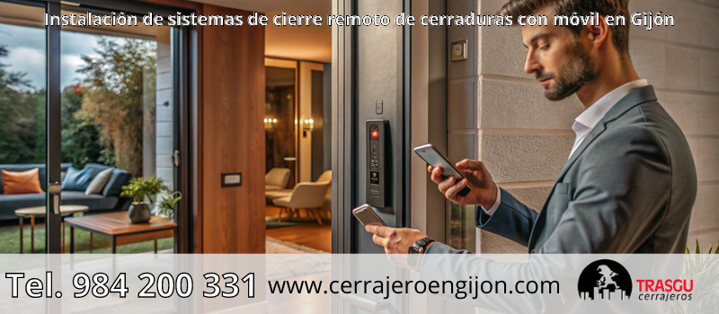 Instalación de sistemas de cierre remoto de cerraduras con móvil en Gijón