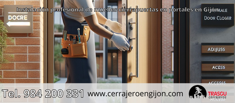 Instalación profesional de muelles cierrapuertas en portales en Gijón Instalación profesional de muelles cierrapuertas en portales en Gijón